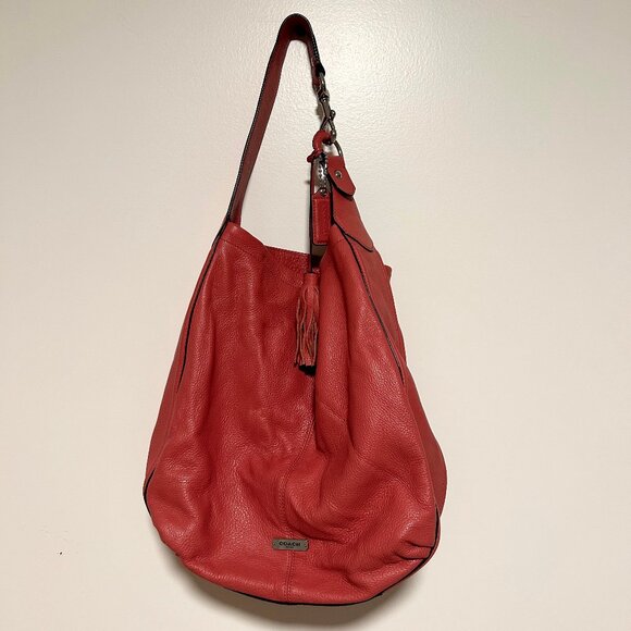 Vintage Avery Leather Coral Coach Purse - Picture 1 of 5